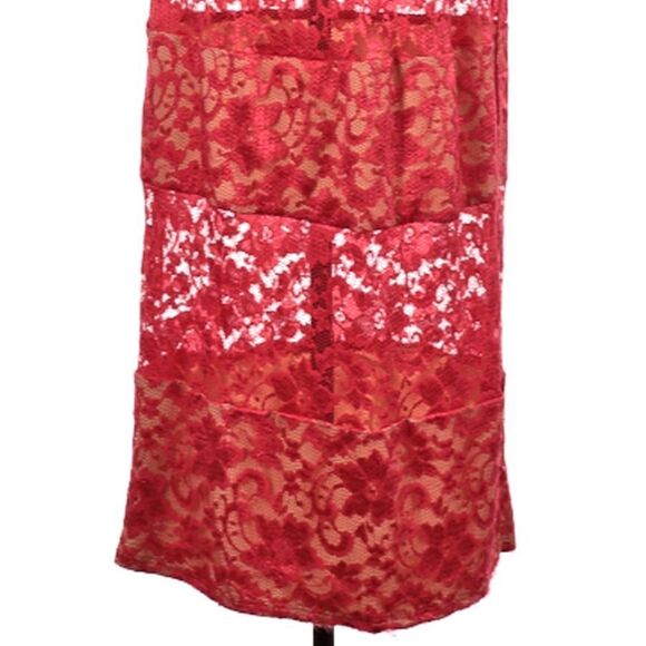 Vintage y2k ABS Allen Schwartz Maxi Dress Floral Lace Slit Pink Wrap Size Small - Picture 9 of 11